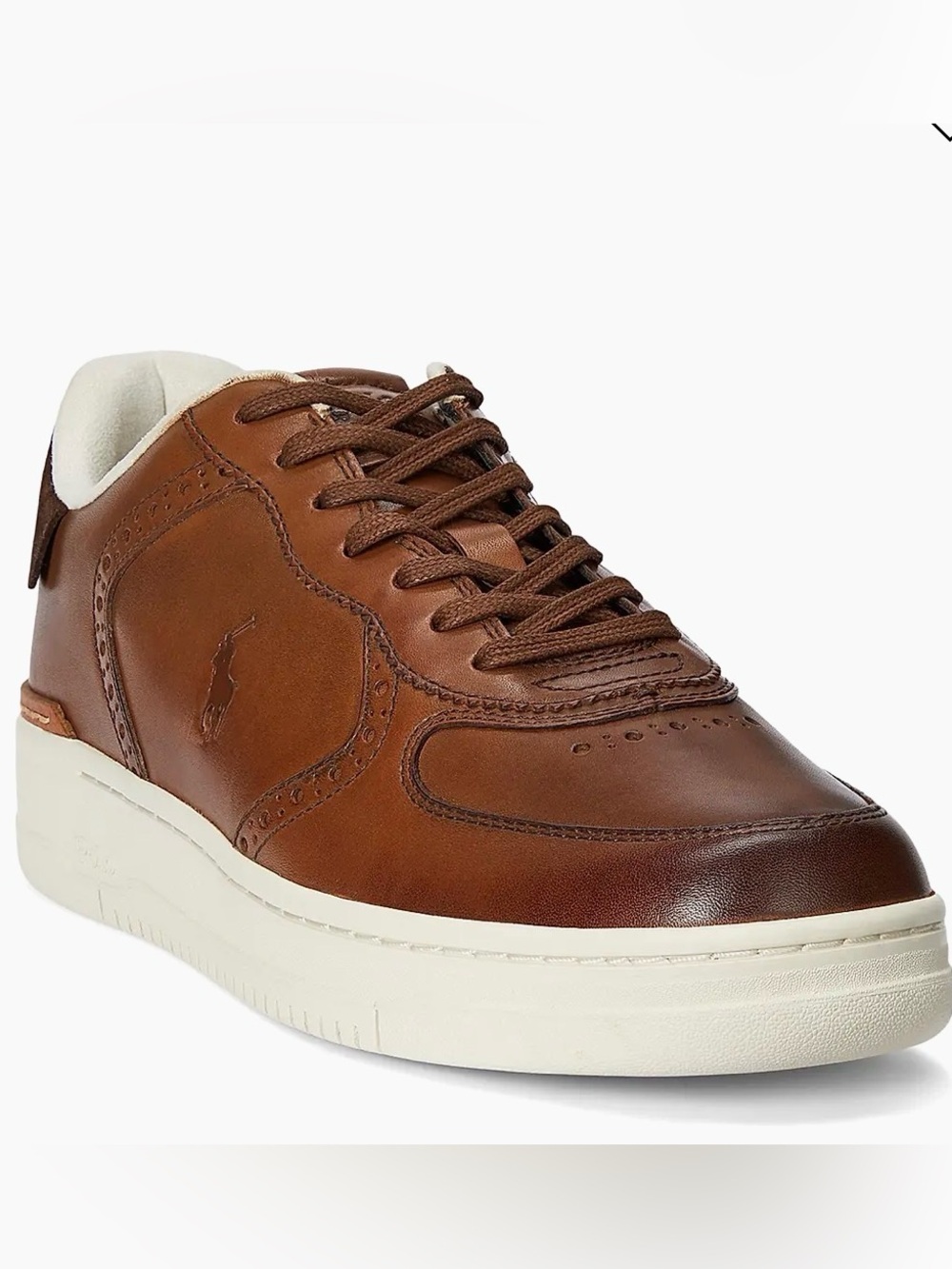 Polo by Ralph Lauren Men’s Tan/Brown Leather Sneakers - Picture 6 of 6